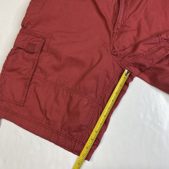 Vintage Ocean Pacific OP Cargo Shorts Mens 40 Red Ripstop Cotton Long Baggy - Picture 6 of 12